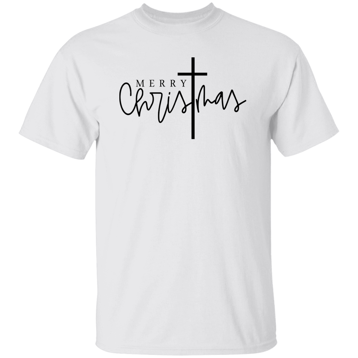 Merry Christmas Cross G500 5.3 oz. T-Shirt Merry Christmas Cross G500 5.3 oz. T-Shirt