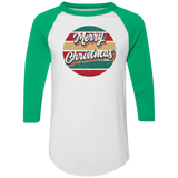 Merry Christmas Retro Circle 4420 Colorblock Raglan Jersey Merry Christmas Retro Circle 4420 Colorblock Raglan Jersey