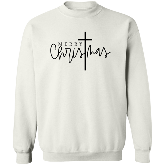 Merry Christmas Cross Crewneck Sweatshirt - Unisex