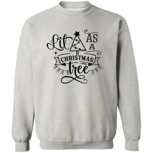 Lit As A Christmas Tree Crewneck Sweatshirt - Unisex