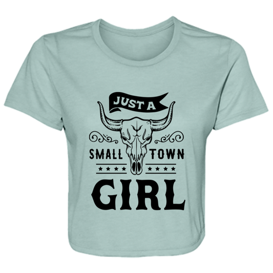 Just A Small Town Girl 1 B8882 Ladies' Flowy Cropped Tee
