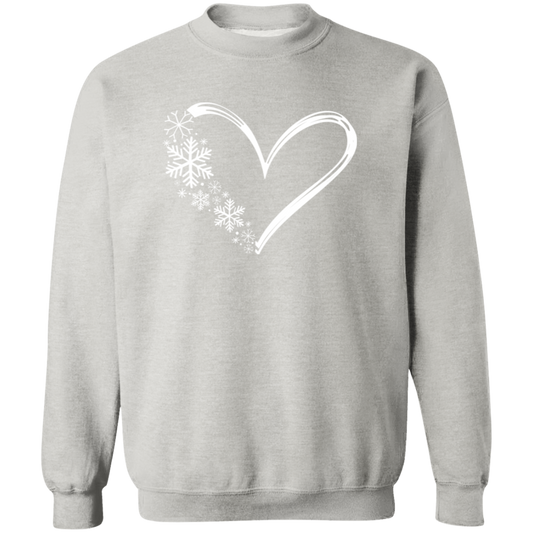 Heart & Snowflakes 1 G180 Crewneck Pullover Sweatshirt