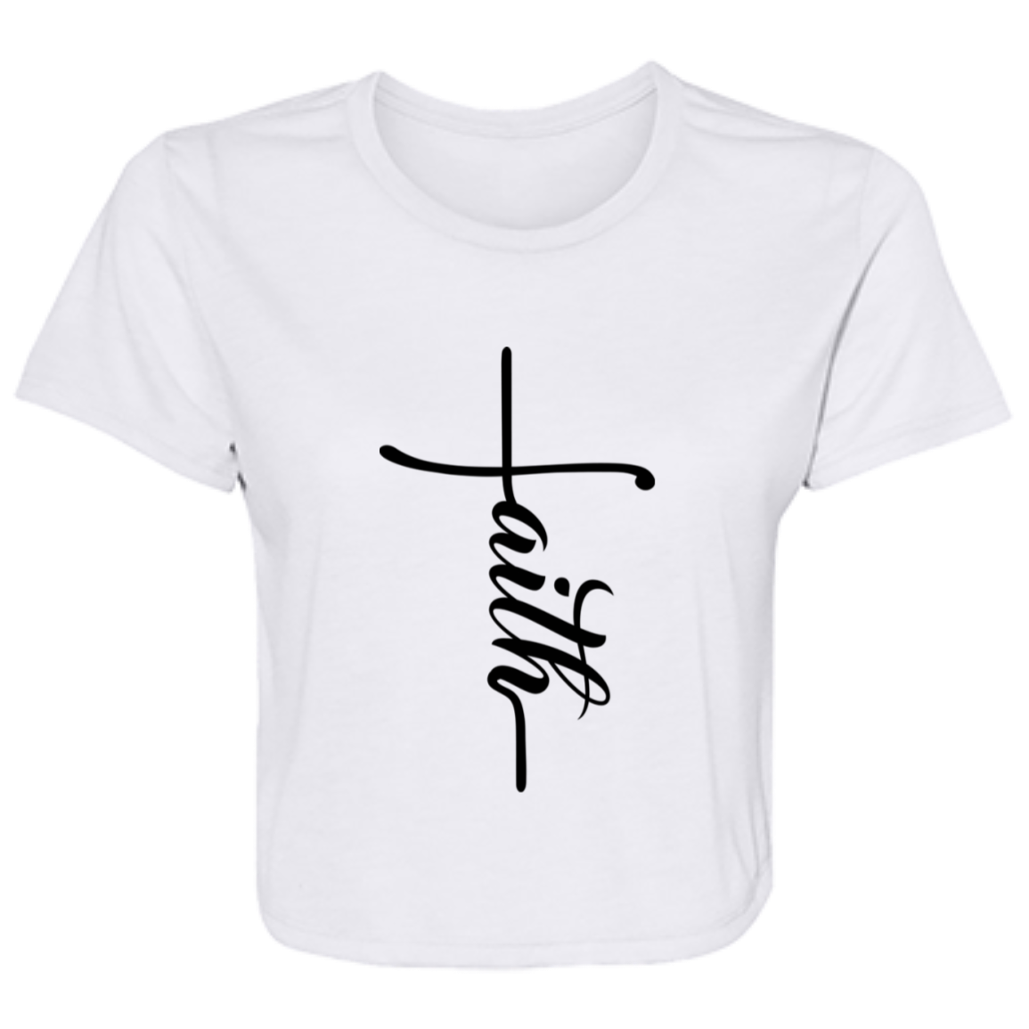 Faith B8882 Ladies' Flowy Cropped Tee Faith B8882 Ladies' Flowy Cropped Tee