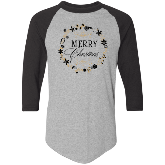 Merry Christmas 2 4420 Colorblock Raglan Jersey
