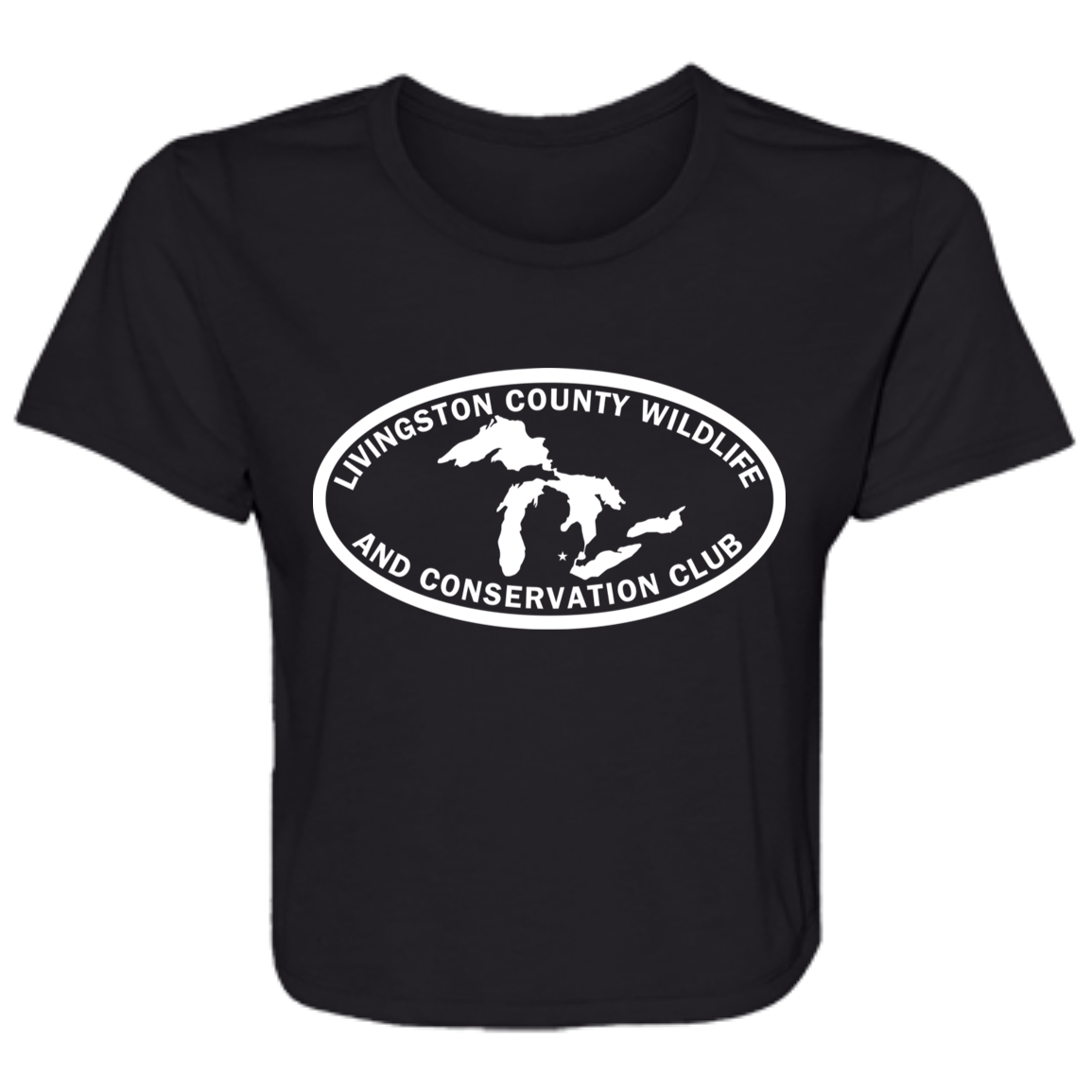 LCWCC Lakes 3 B8882 Ladies' Flowy Cropped Tee LCWCC Lakes 3 B8882 Ladies' Flowy Cropped Tee