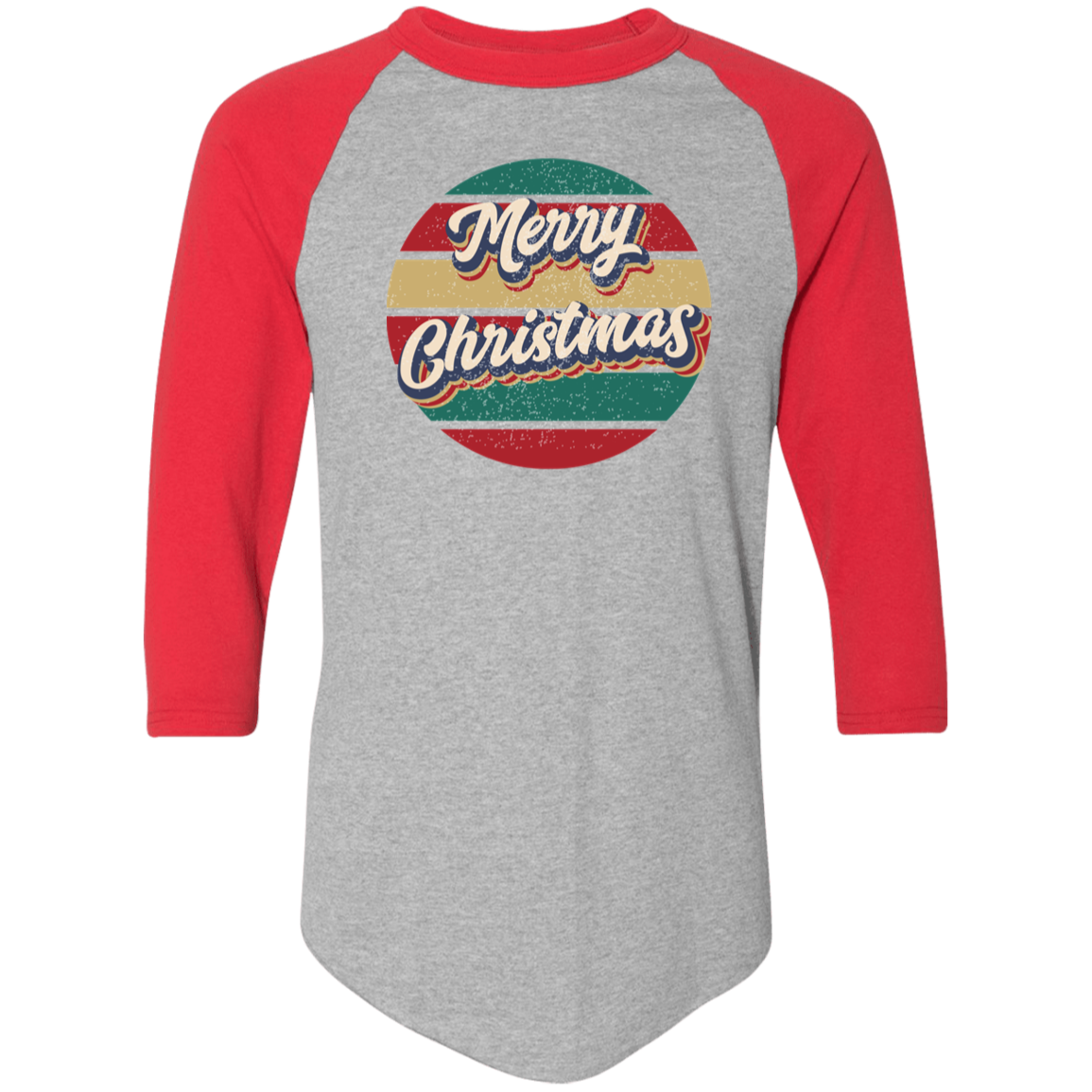 Merry Christmas Retro Circle 4420 Colorblock Raglan Jersey Merry Christmas Retro Circle 4420 Colorblock Raglan Jersey