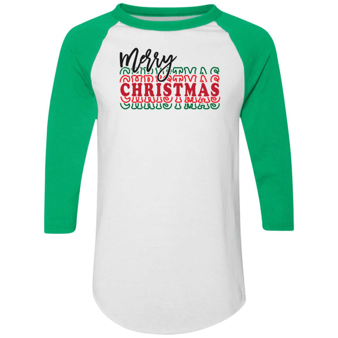 Merry Christmas 3 4420 Colorblock Raglan Jersey Merry Christmas 3 4420 Colorblock Raglan Jersey