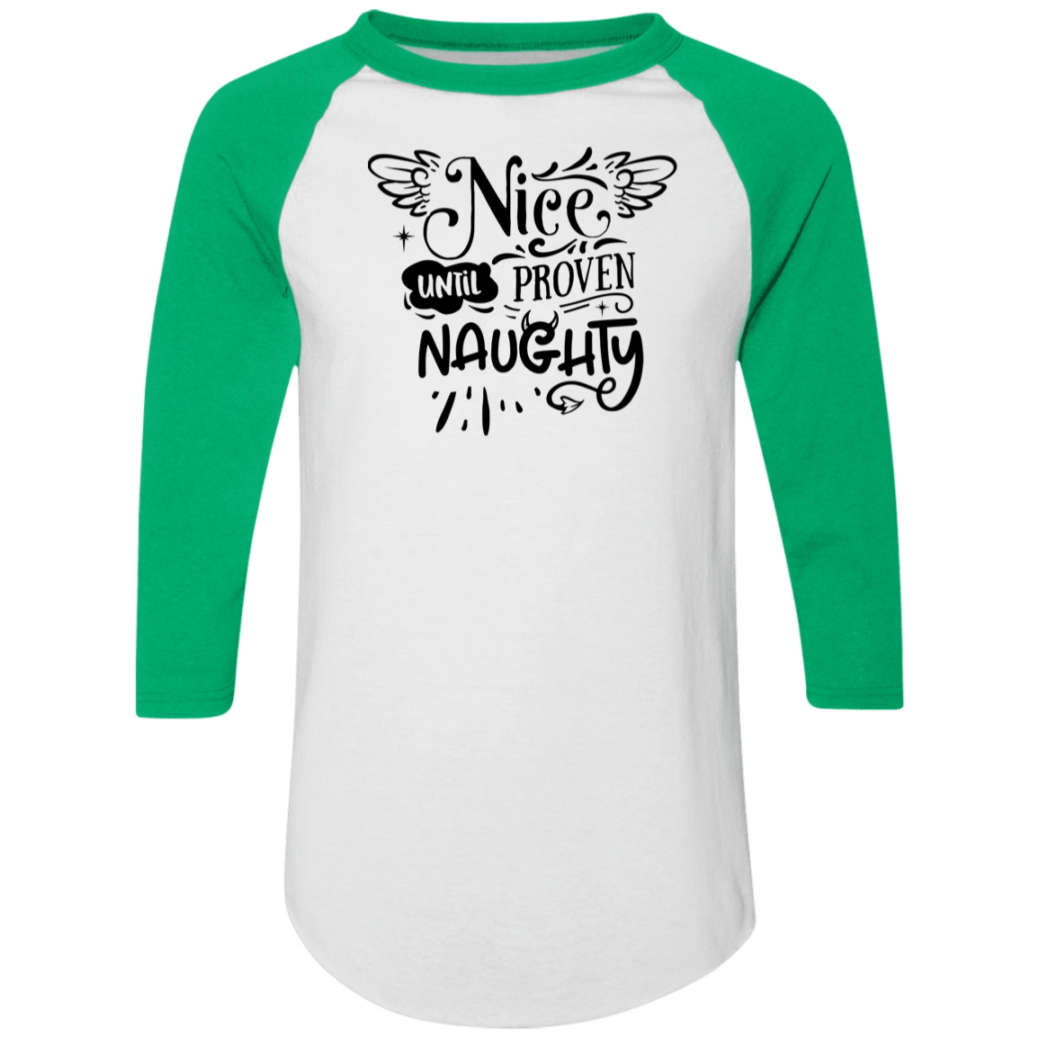 Nice Until Proven Naughty 4420 Colorblock Raglan Jersey Nice Until Proven Naughty 4420 Colorblock Raglan Jersey