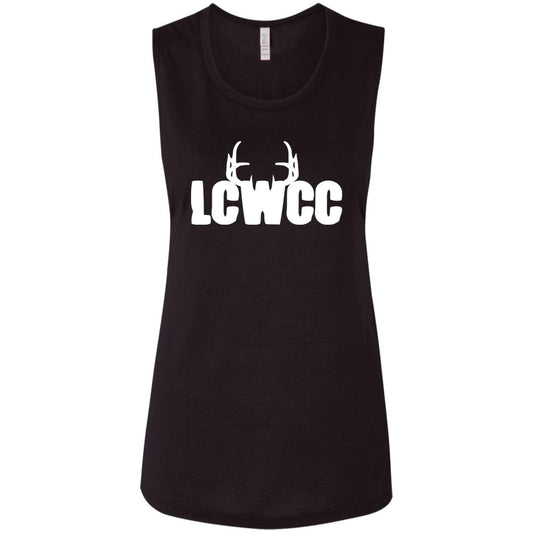 LCWCC Rack Logo - White B8803 Ladies' Flowy Muscle Tank