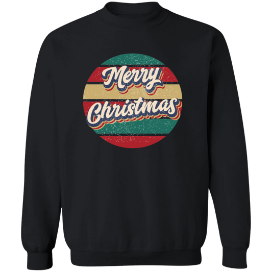 Merry Christmas Retro Circle Crewneck Sweatshirt - Unisex