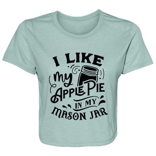 I Like My Apple Pie B8882 Ladies' Flowy Cropped Tee