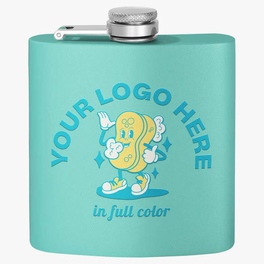 Personalized Stainless Steel Flask - 6oz - Your Logo, Your Brand