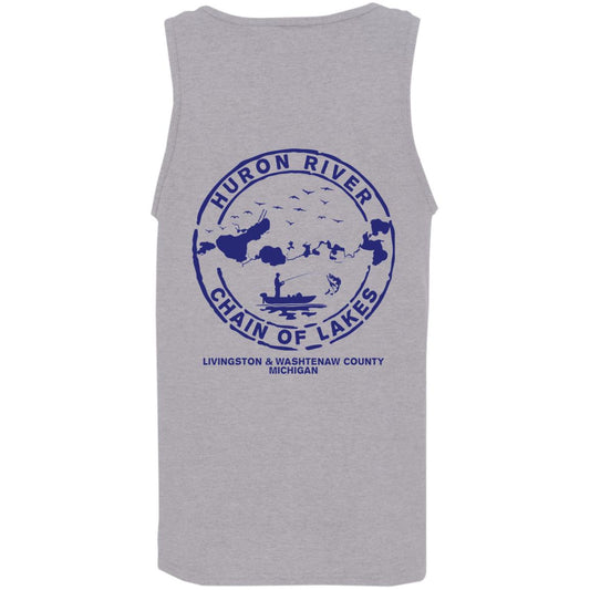 ***2 SIDED***  HRCL FL - Navy Boat.... Bust Out Another Thousand - 2 Sided G520 Cotton Tank Top 5.3 oz.