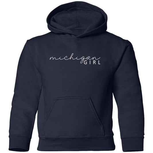 Michigan Girl - White G185B Youth Pullover Hoodie