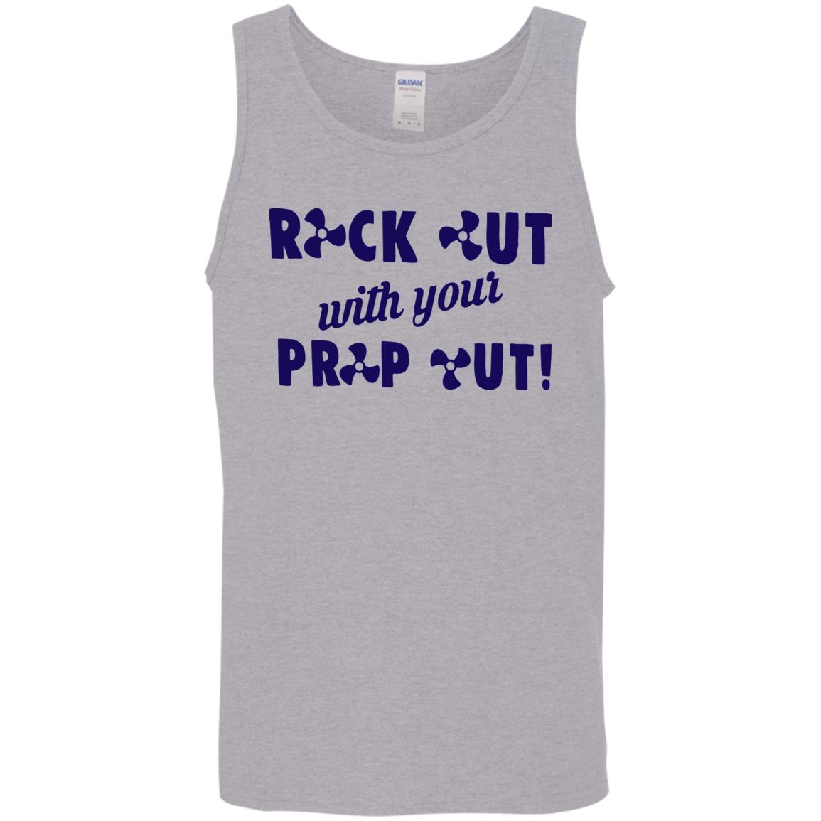 ***2 SIDED***  HRCL FL - Navy Rock Out with your Prop Out - 2 Sided G520 Cotton Tank Top 5.3 oz. ***2 SIDED***  HRCL FL - Navy Rock Out with your Prop Out - 2 Sided G520 Cotton Tank Top 5.3 oz.