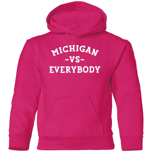 Michigan VS Everybody - White G185B Youth Pullover Hoodie