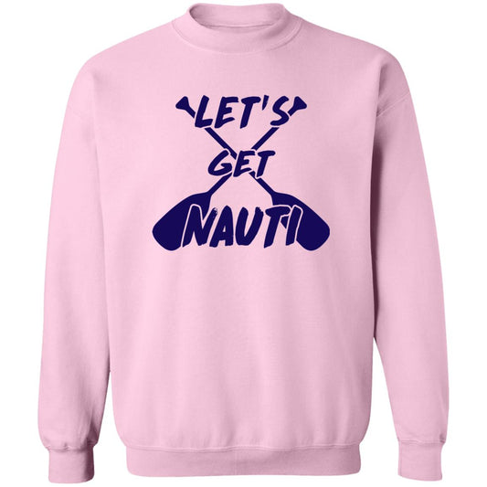 ***2 SIDED***  HRCL FL - Navy Lets Get Nauti - 2 Sided G180 Crewneck Pullover Sweatshirt