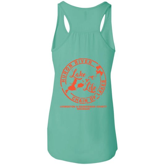***2 SIDED***  On Lake Time HRCL LL 2 Sided B8800 Flowy Racerback Tank