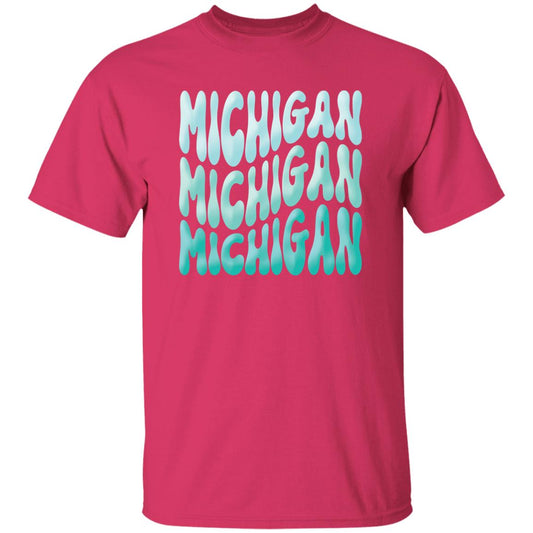 Michigan - Turquoise Colors G500B Youth 5.3 oz 100% Cotton T-Shirt