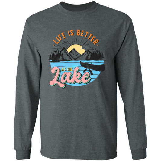 ***2 SIDED***  Life is Better at the Lake HRCL LL 2 Sided G540 LS T-Shirt 5.3 oz.