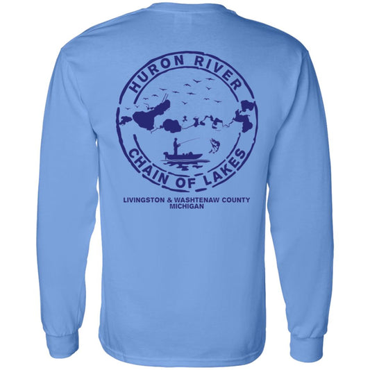 ***2 SIDED***  HRCL FL - Navy Show Me Your Bobbers I'll Show You My Pole - 2 Sided G540 LS T-Shirt 5.3 oz.