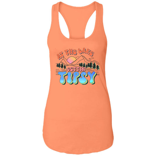 ***2 SIDED***  At the Lake Gettin' Tipsy HRCL LL 2 Sided NL1533 Ladies Ideal Racerback Tank