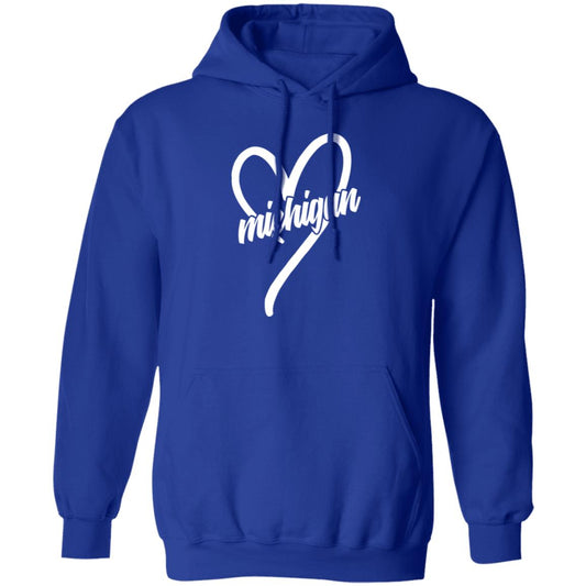 Michigan Heart - White G185 Pullover Hoodie