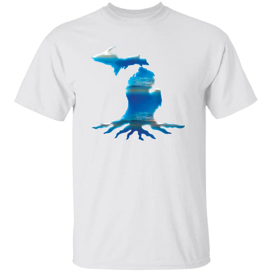 Michigan Roots Sky G500B Youth 5.3 oz 100% Cotton T-Shirt