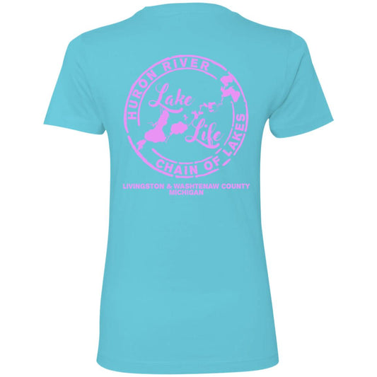 ***2 SIDED***  Lake Life  HRCL LL 2 Sided NL3900 Ladies' Boyfriend T-Shirt