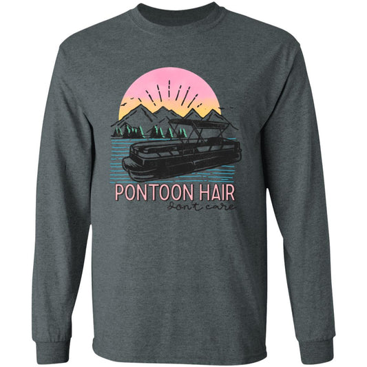 ***2 SIDED***  Pontoon Hair HRCL LL 2 Sided G540 LS T-Shirt 5.3 oz.