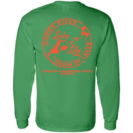 ***2 SIDED***  On Lake Time HRCL LL 2 Sided G540 LS T-Shirt 5.3 oz.