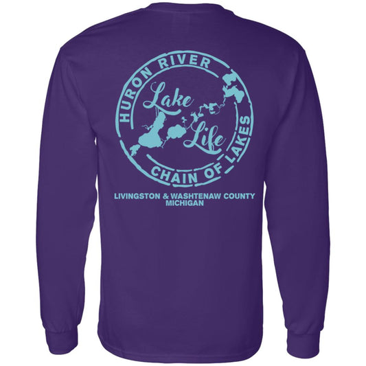 ***2 SIDED***  Living the Dream at the Lake HRCL LL 2 Sided G540 LS T-Shirt 5.3 oz.