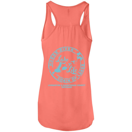 ***2 SIDED***  Living the Dream at the Lake HRCL LL 2 Sided B8800 Flowy Racerback Tank