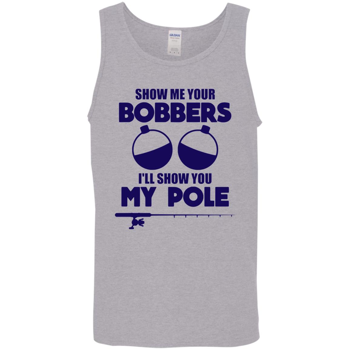 ***2 SIDED***  HRCL FL - Navy Show Me Your Bobbers I'll Show You My Pole - 2 Sided G520 Cotton Tank Top 5.3 oz. ***2 SIDED***  HRCL FL - Navy Show Me Your Bobbers I'll Show You My Pole - 2 Sided G520 Cotton Tank Top 5.3 oz.