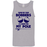 ***2 SIDED***  HRCL FL - Navy Show Me Your Bobbers I'll Show You My Pole - 2 Sided G520 Cotton Tank Top 5.3 oz. ***2 SIDED***  HRCL FL - Navy Show Me Your Bobbers I'll Show You My Pole - 2 Sided G520 Cotton Tank Top 5.3 oz.