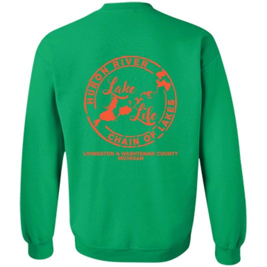 ***2 SIDED***  On Lake Time HRCL LL 2 Sided G180 Crewneck Pullover Sweatshirt