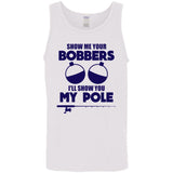 ***2 SIDED***  HRCL FL - Navy Show Me Your Bobbers I'll Show You My Pole - 2 Sided G520 Cotton Tank Top 5.3 oz. ***2 SIDED***  HRCL FL - Navy Show Me Your Bobbers I'll Show You My Pole - 2 Sided G520 Cotton Tank Top 5.3 oz.
