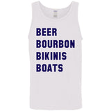 ***2 SIDED***  HRCL FL - Navy Beer Bourbon Bikinis Boats - 2 Sided G520 Cotton Tank Top 5.3 oz. ***2 SIDED***  HRCL FL - Navy Beer Bourbon Bikinis Boats - 2 Sided G520 Cotton Tank Top 5.3 oz.