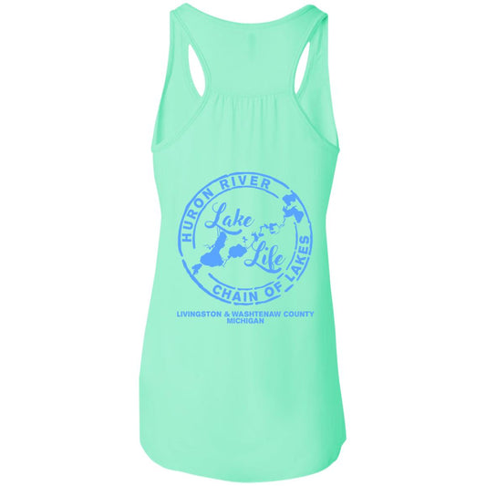 ***2 SIDED***  At the Lake Gettin' Tipsy HRCL LL 2 Sided B8800 Flowy Racerback Tank