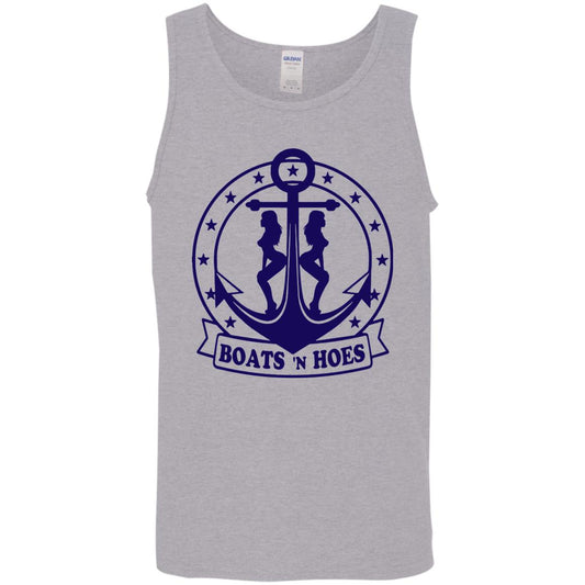 ***2 SIDED***  HRCL FL - Navy Boats N Hoes - 2 Sided G520 Cotton Tank Top 5.3 oz.