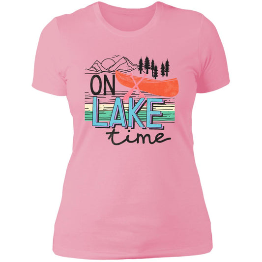 ***2 SIDED***  On Lake Time HRCL LL 2 Sided NL3900 Ladies' Boyfriend T-Shirt