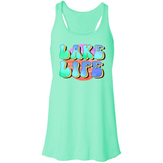 ***2 SIDED***  Lake Life  HRCL LL 2 Sided B8800 Flowy Racerback Tank