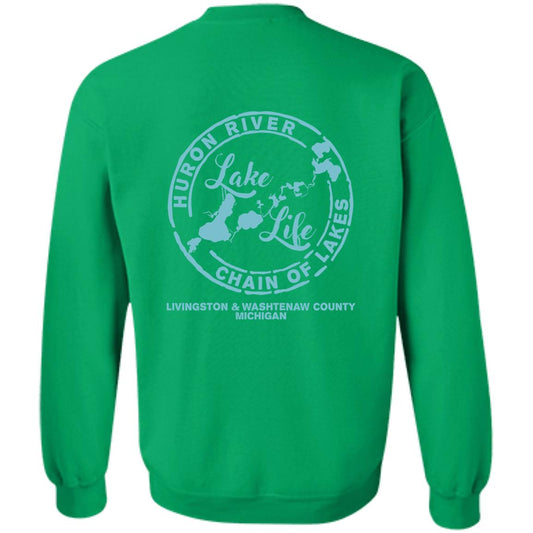 ***2 SIDED***  Living the Dream at the Lake HRCL LL 2 Sided G180 Crewneck Pullover Sweatshirt