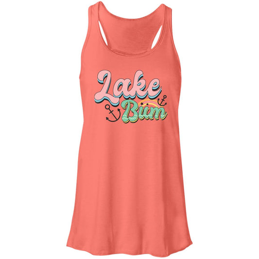 ***2 SIDED***  Lake Bum HRCL LL 2 Sided B8800 Flowy Racerback Tank
