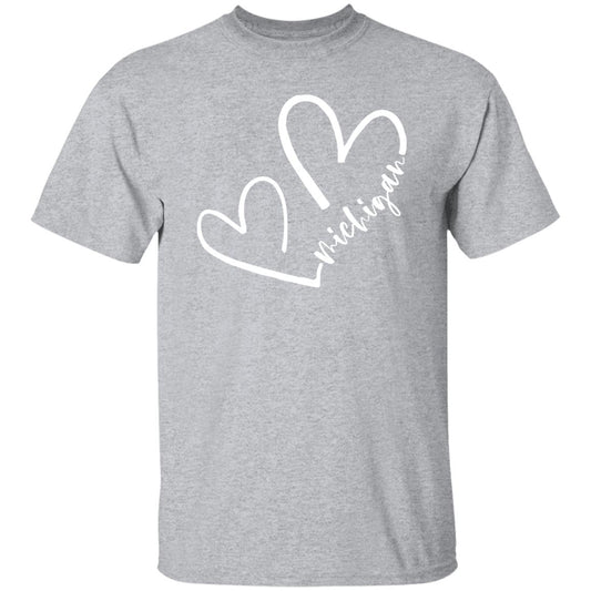 Michigan Hearts - White G500 5.3 oz. T-Shirt