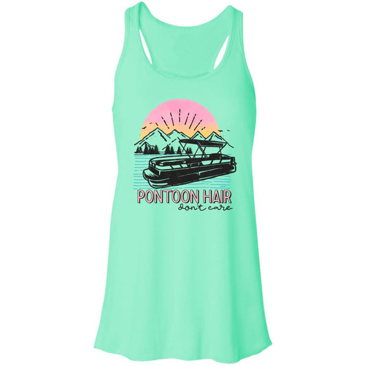 ***2 SIDED***  Pontoon Hair HRCL LL 2 Sided B8800 Flowy Racerback Tank