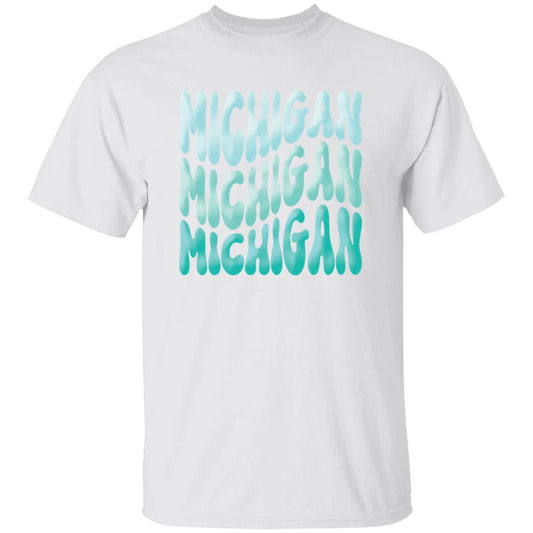Michigan - Turquoise Colors G500B Youth 5.3 oz 100% Cotton T-Shirt