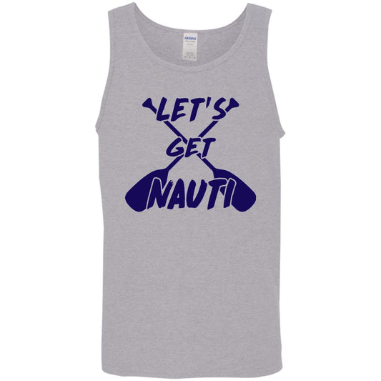***2 SIDED***  HRCL FL - Navy Lets Get Nauti - 2 Sided G520 Cotton Tank Top 5.3 oz.