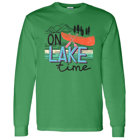 ***2 SIDED***  On Lake Time HRCL LL 2 Sided G540 LS T-Shirt 5.3 oz.