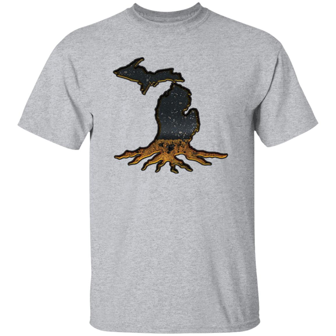 Michigan Roots Dark G500B Youth 5.3 oz 100% Cotton T-Shirt Michigan Roots Dark G500B Youth 5.3 oz 100% Cotton T-Shirt